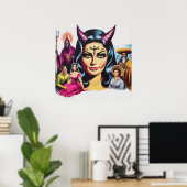 Vintage Devil Woman Poster (Thuiskantoor)