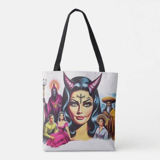 Vintage Devil Woman Tote Bag (Achterkant)