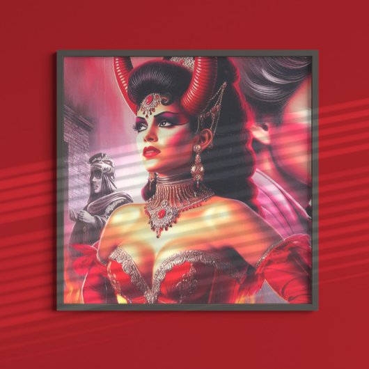 Vintage Devilish Woman Poster