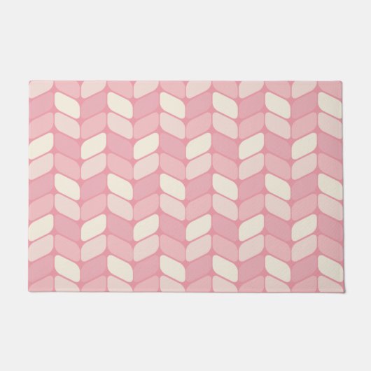 Vintage Diagonal Rectangles Pink Vanilla Deurmat (Voorkant)