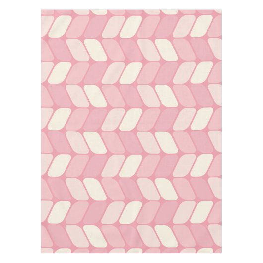 Vintage Diagonal Rectangles Pink Vanilla Tafelkleed (Voorkant)
