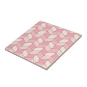 Vintage Diagonal Rectangles Pink Vanilla Tegeltje (Zijkant)