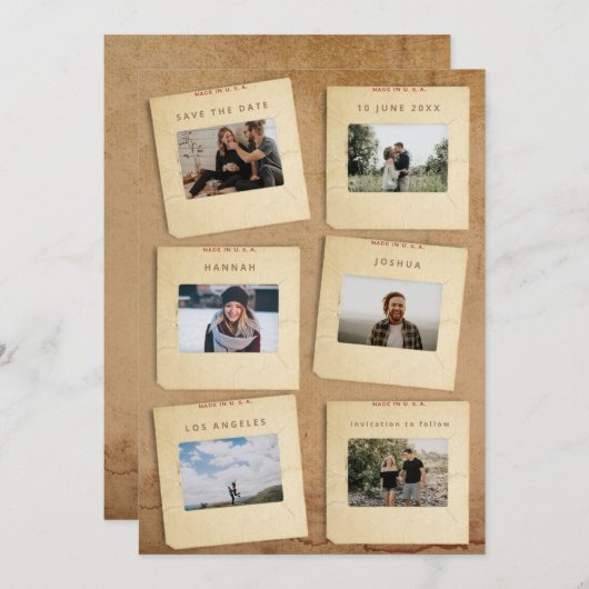 Vintage Dia's Foto Save The Date (Voorkant / Achterkant)