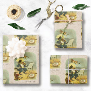 Vintage Diddle Nursery Rhyme Herstelbaar Inpakpapier Vel