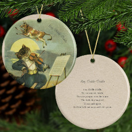 Vintage Diddle Nursery Rhyme Kerstmis Keramisch Ornament