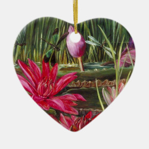 Vintage die de Roze Bloemen van Bloesems Keramisch Ornament