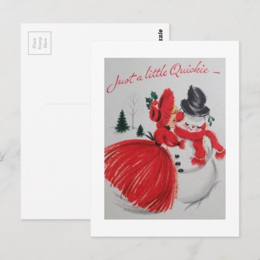Vintage die een Snowman kust Briefkaart (Voorkant / Achterkant)