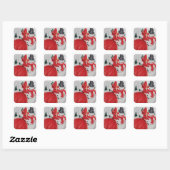 Vintage die een Snowman kust Vierkante Sticker (Vel)