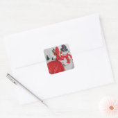 Vintage die een Snowman kust Vierkante Sticker (Envelop)