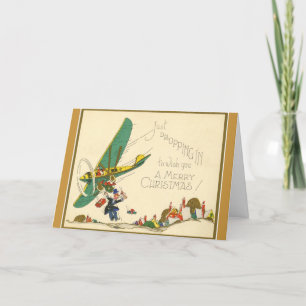 Vintage die - enkel binnen bij Kerstmis dalen, Feestdagen Kaart