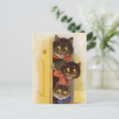 Vintage die gewoon je katten controleert feestdagenkaart (Staand voorkant)