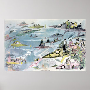 Vintage die in 2000 de opera verlaat poster