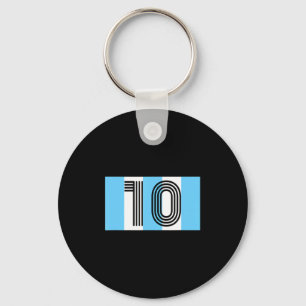 Vintage Diego Argentinië Nummer 10 Voetbal T-Shirt Sleutelhanger