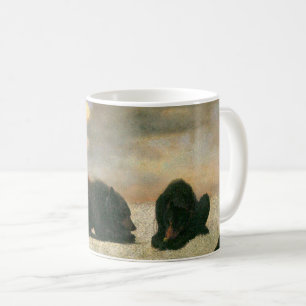 Vintage Dieren, Grizzlyberen door Albert Bierstadt Koffiemok