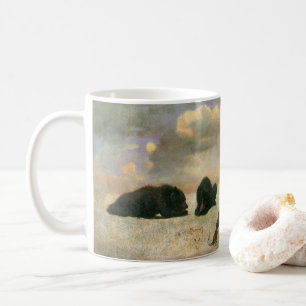 Vintage Dieren, Grizzlyberen door Albert Bierstadt Koffiemok