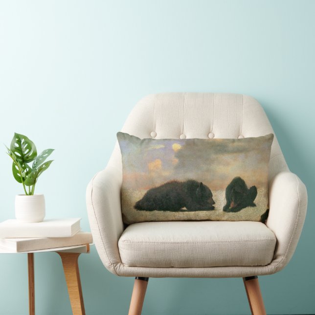 Vintage Dieren, Grizzlyberen door Albert Bierstadt Kussen (Stoel)