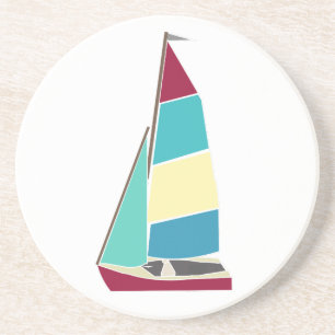 Vintage Dinghy Zandsteen Onderzetter
