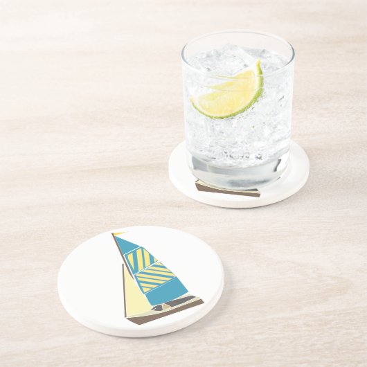 Vintage Dinghy Zandsteen Onderzetter (Zijkant)