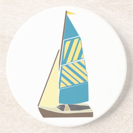 Vintage Dinghy Zandsteen Onderzetter (Voorkant)