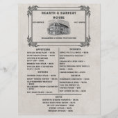 Vintage Dining Old‑Time Restaurant  Menu (Voorkant)
