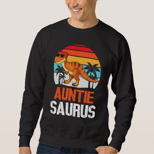 Vintage Dinosaur Dancing Happy Mother Father Aunti Trui (Voorkant)