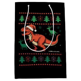 Vintage Dinosaur Lelijke Kerst Sweater Xmas Retro Medium Cadeauzakje