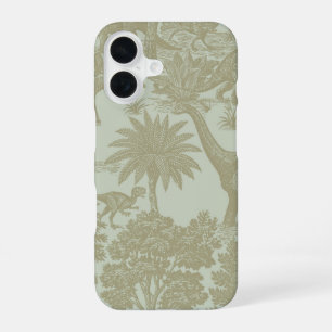 Vintage Dinosaur Toile Patroon Prehistorische Jung iPhone 16 Hoesje