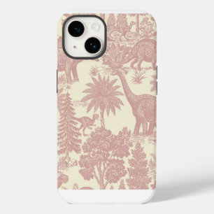 Vintage Dinosaur Toile Patroon Prehistorische Jung iPhone 14 Hoesje