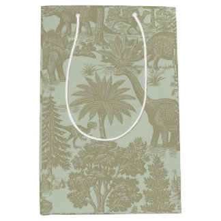 Vintage Dinosaur Toile Pattern Prehistoric Jungle Medium Cadeauzakje