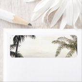 Vintage dinosauriërs, Amargasaurus met palmbomen Etiket (Insitu)