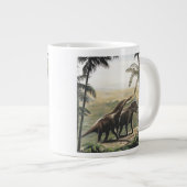 Vintage Dinosauriërs, Amargasaurus met Palmbomen Grote Koffiekop (Voorkant rechts)