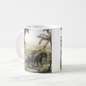 Vintage Dinosauriërs, Amargasaurus met Palmbomen Koffiemok (Voorkant links)