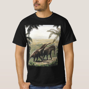 Vintage dinosauriërs, Amargasaurus met palmbomen T-shirt