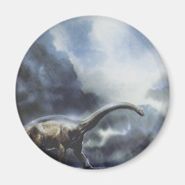 Vintage dinosauriërs, Barapasaurus met onweerswolk Magneet