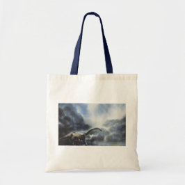Vintage dinosauriërs, Barapasaurus met onweerswolk Tote Bag