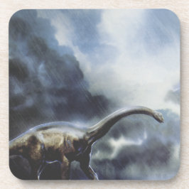 Vintage dinosauriërs, Barapasaurus met stormwolken Bier Onderzetter