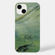 Vintage dinosauriërs, Brachiosaurus zwemt in oceaa