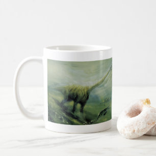Vintage dinosauriërs, Brachiosaurus zwemt in oceaa Koffiemok