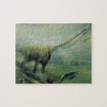 Vintage dinosauriërs, Brachiosaurus zwemt in oceaa