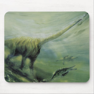 Vintage dinosauriërs, Brachiosaurus zwemt in oceaa Muismat