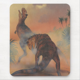 Vintage dinosauriërs, Carnotaurus brult in Jungle Muismat