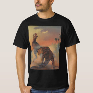 Vintage dinosauriërs, Carnotaurus brult in Jungle T-shirt