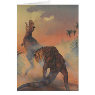 Vintage dinosauriërs, Carnotaurus die brult in de 