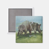 Vintage dinosauriërs, Centrosaurus die graast in d Magneet (Voorkant / Achterkant)
