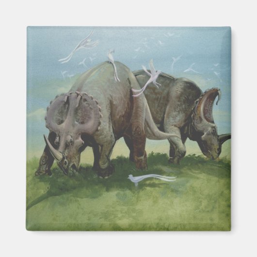 Vintage dinosauriërs, Centrosaurus die graast in d Magneet (Voorkant)