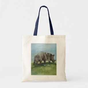 Vintage dinosauriërs, Centrosaurus die graast in d Tote Bag