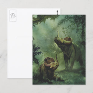 Vintage dinosauriërs, Centrosaurus in de jungle Briefkaart