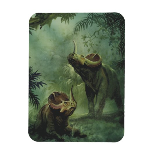 Vintage dinosauriërs, Centrosaurus in de jungle Magneet (Verticaal)