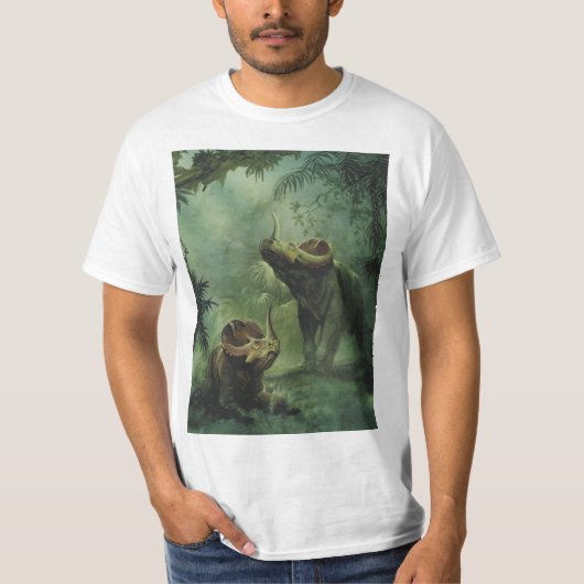 Vintage dinosauriërs, Centrosaurus in de jungle T-shirt (Voorkant)