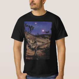 Vintage dinosauriërs, Dilophosaurus op een sterren T-shirt